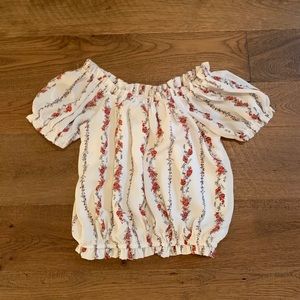 Francesca’s Floral Off-the-shoulder Top